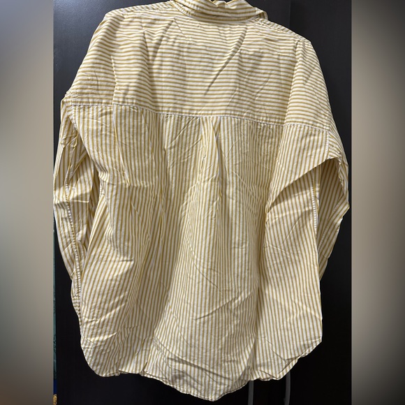 UNIQLO Low to High Striped 3/4 Dress Shirt - Picture 5 of 7